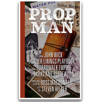 Book cover of 'Prop Man' with text and images of props on a white background